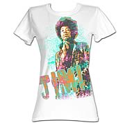 Jimi Hendrix  Big Psychedelic Jimi Neon Juniors T-Shirt
